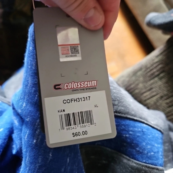 Colosseum New University Of Kansas Blue Grey Heathered Cropped Sweatshirt - Picture 11 of 11